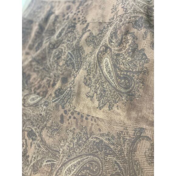 Vintage Giorgio Fiorlini Plus Size Mini Skirt Size 18 Whimsigoth Paisley Brown - Picture 9 of 9